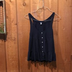 Aerie Navy Button Tank